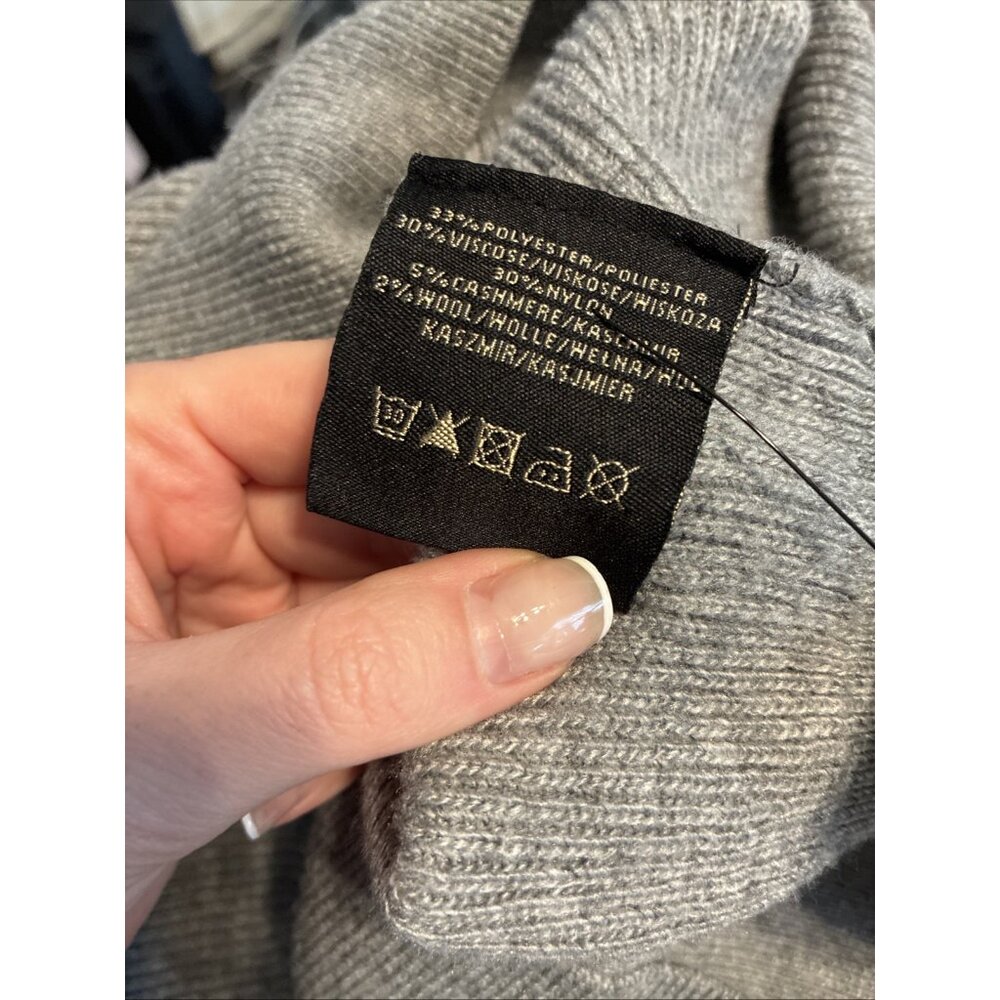 Moncrief Authentic Solid Gray Turtleneck Half Zip… - image 7